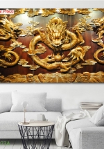 Tranh Treo Tường Rồng Nghệ Thuật 01 (3 tấm 40×60 cm)
