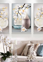 Tranh Treo Tường Bình Hoa Nghệ Thuật 01 (3 tấm 40×60 cm)