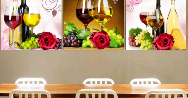 Tranh Treo Tường Phòng Ăn Nghệ Thuật 03 (3 Tấm 40×60 Cm)