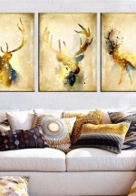 Tranh Treo Tường Tam Hươu Tài Lộc 01 (3 Tấm 40×60 cm)