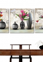 Tranh Treo Tường Bình Hoa Nghệ Thuật 03 (3 tấm 40×60 cm)