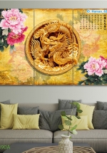 Tranh Treo Tường Rồng Nghệ Thuật 07 (3 tấm 40×60 cm)