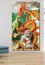 Tranh Treo Tường Rồng Nghệ Thuật 08 (3 tấm 40×60 cm)