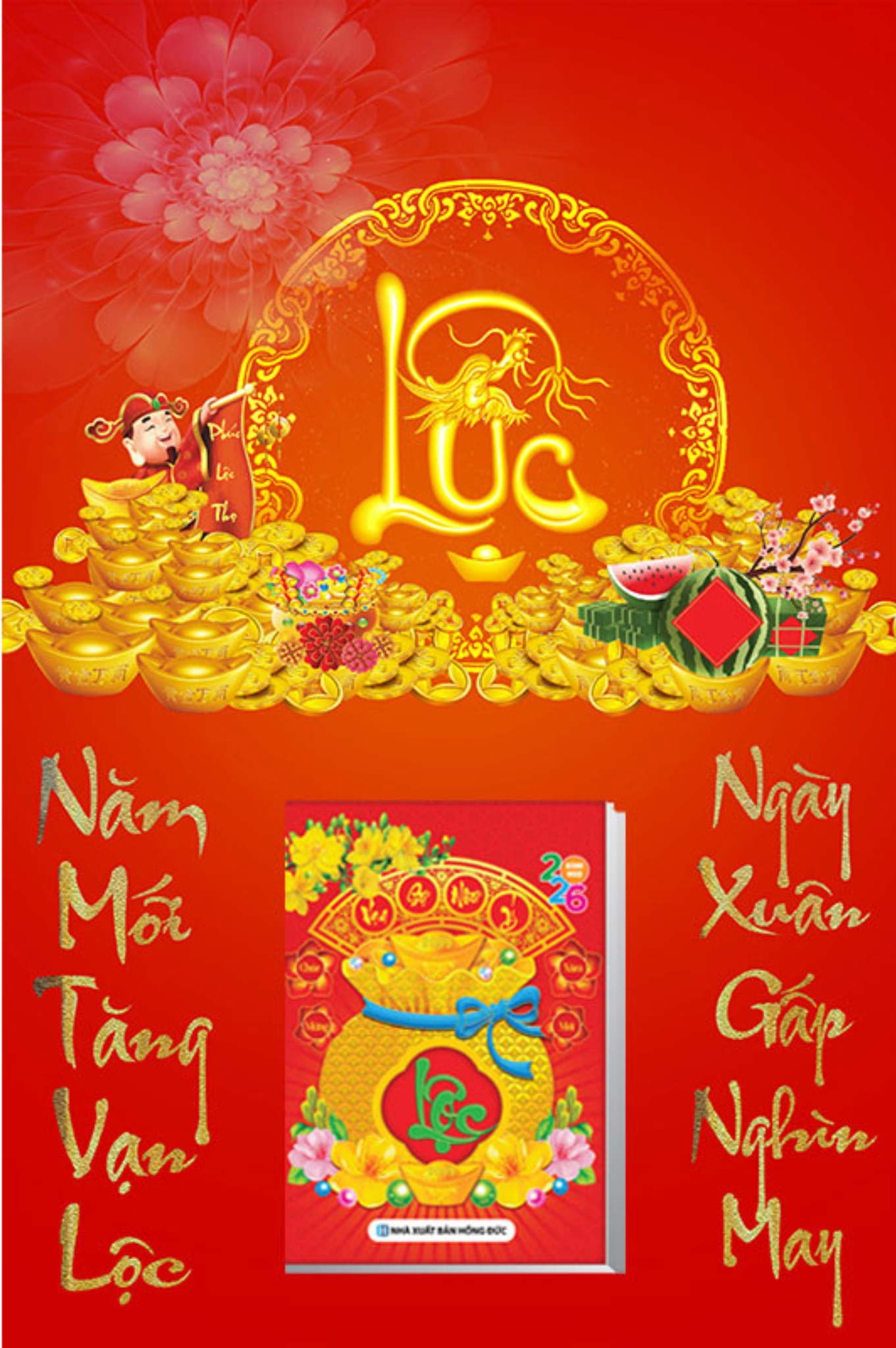 Lịch Gỗ Tết 2026 Tráng Gương Treo Tường Laminate – Chữ Lộc (40 x 60 cm) – NS38