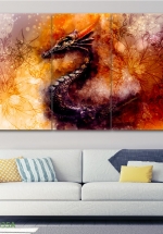 Tranh Treo Tường Rồng Nghệ Thuật 12 (3 tấm 40×60 cm)