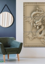 Tranh Treo Tường Rồng Nghệ Thuật 14 (3 tấm 40×60 cm)