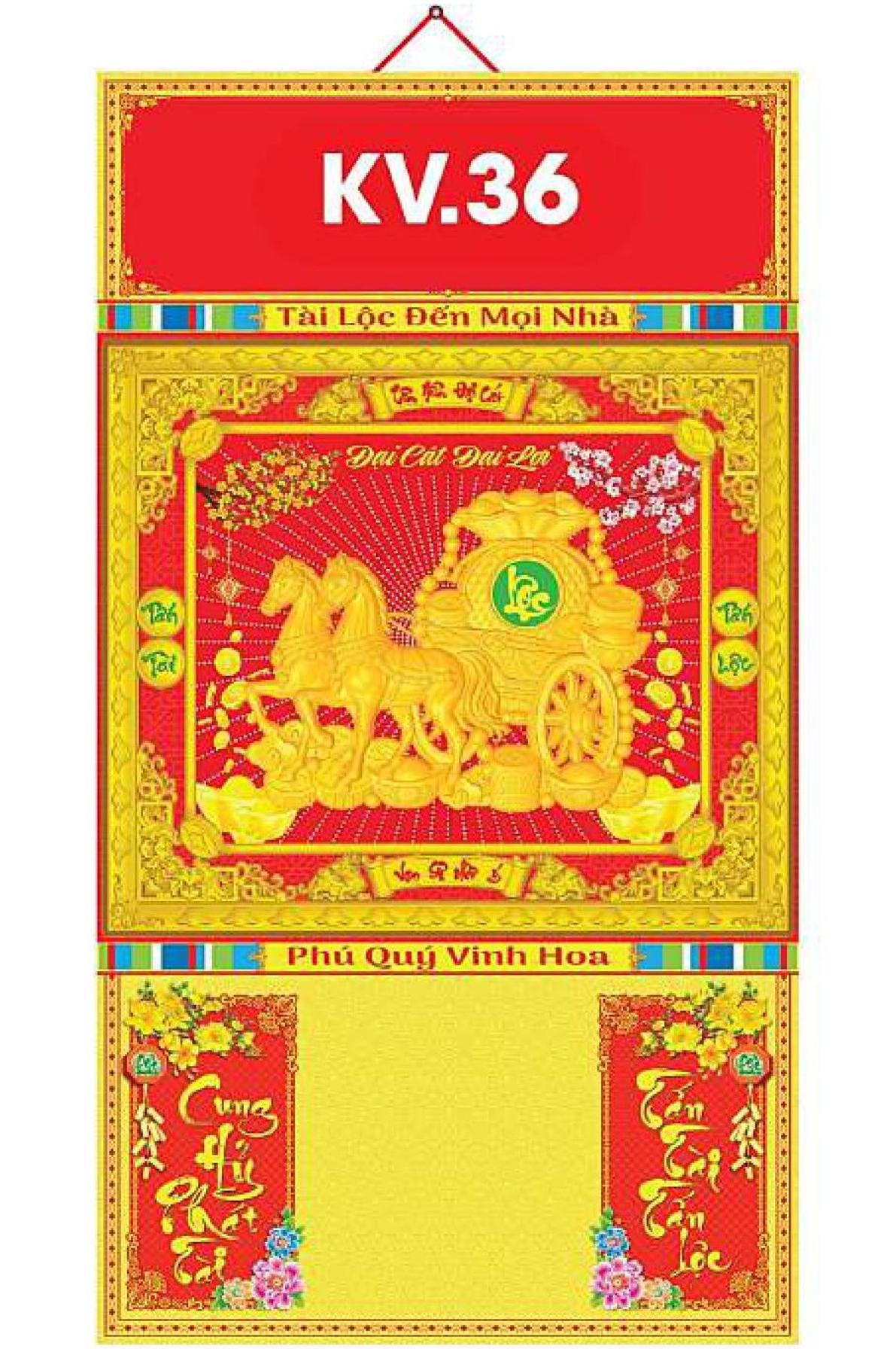 17 Mẫu Bìa Lịch 3 Gấp 2026 Khung Vàng Dán Nổi (40×73 cm) – NSKV36 – NSKV52