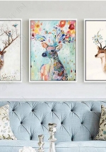Tranh Treo Tường Tam Hươu  Và Mùa Xuân (3 Tấm 40×60 cm)