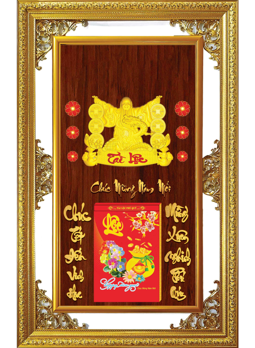 19 Mẫu Lịch Gỗ Cao Cấp 2026 Khung Đôi Vàng Dán Chữ Nổi (56 x 88 cm) – Chúc Mừng Năm Mới 02