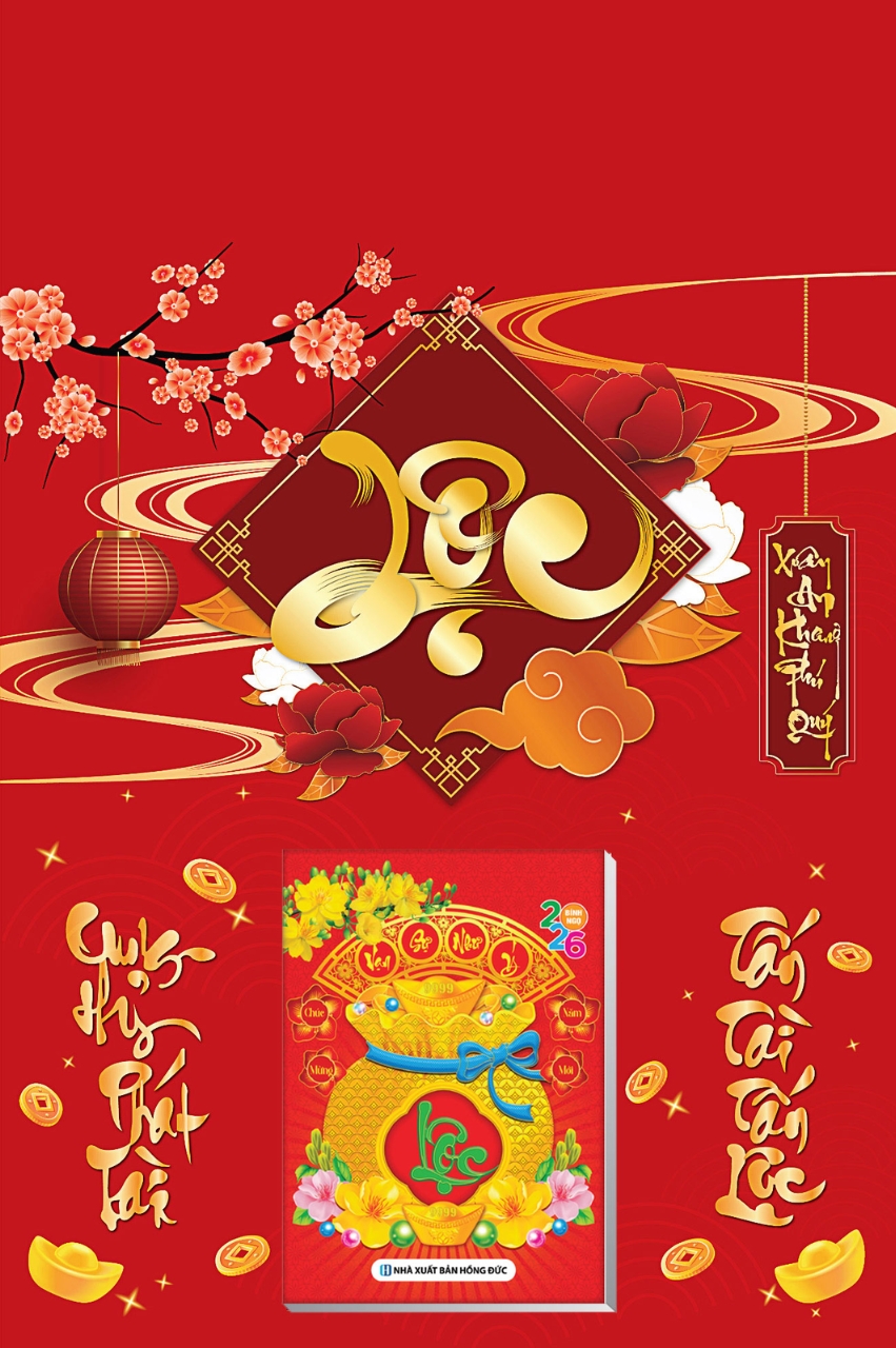 2 Mẫu Chữ Lộc – Lịch Treo Tường Laminate Tráng Gương 2026 (40×60 cm)
