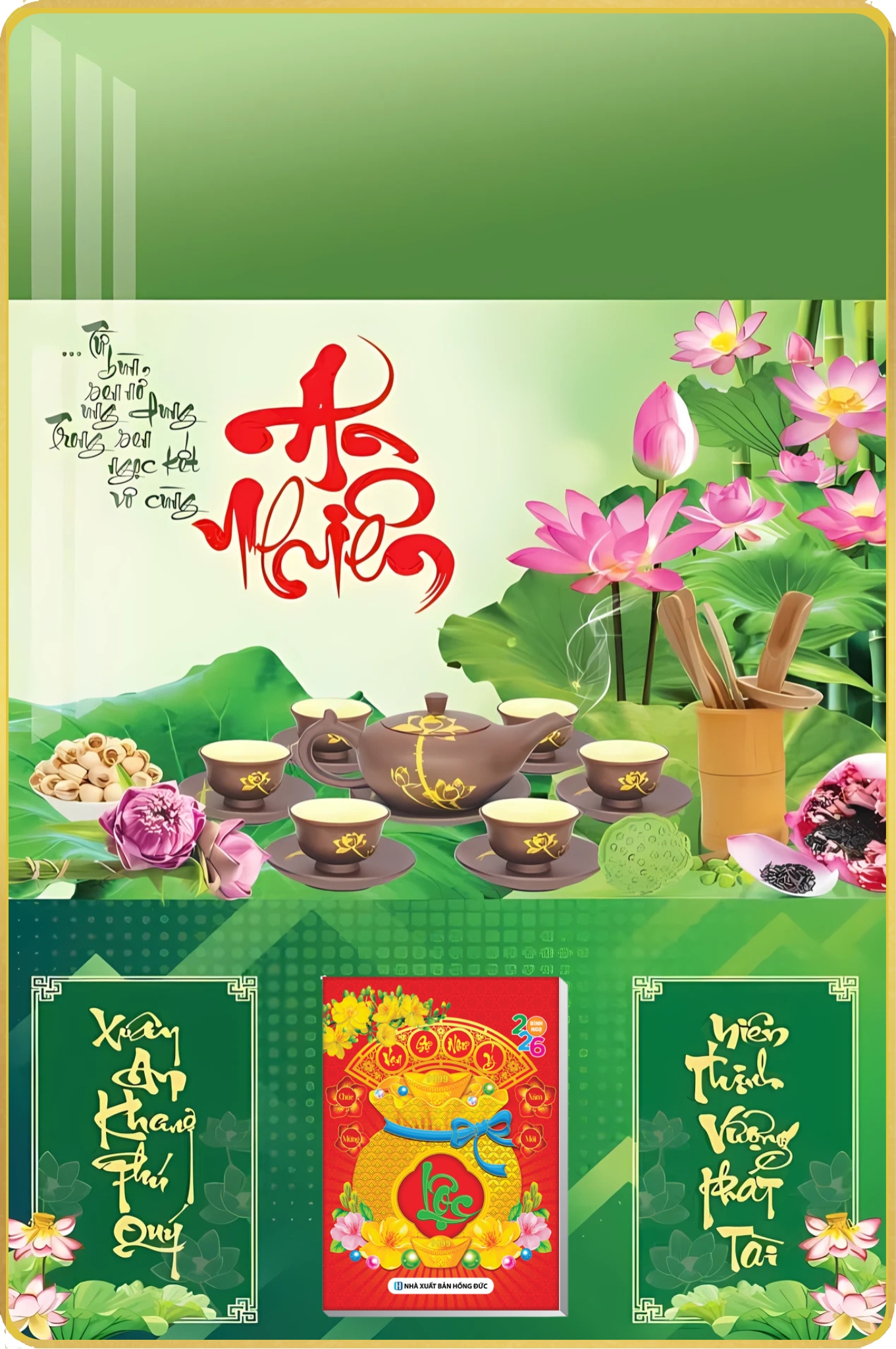 2 Mẫu Phong Thủy – Lịch Treo Tường Laminate Tráng Gương 2026 (40×60 cm)