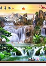 Tranh Hoa Đào Và Sơn Thủy – TP2583