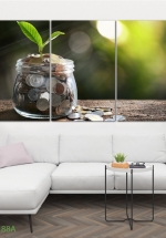 Tranh Treo Tường Cây Tài Lộc 10 (3 Tấm 40×60 Cm)