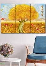 Tranh Treo Tường Cây Tài Lộc 04 (3 tấm 40×60 Cm)