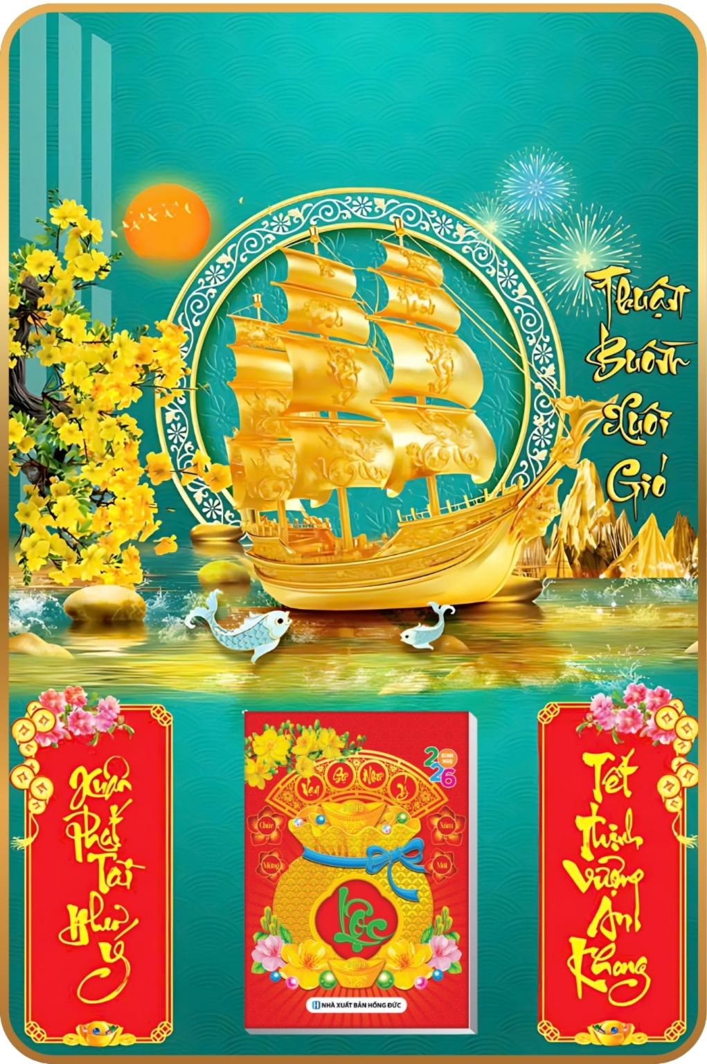 7 Mẫu Thuận Buồm Xuôi Gió – Lịch Treo Tường Laminate Tráng Gương 2026 (40×60 cm) – In Quảng Cáo Logo Theo Yêu Cầu