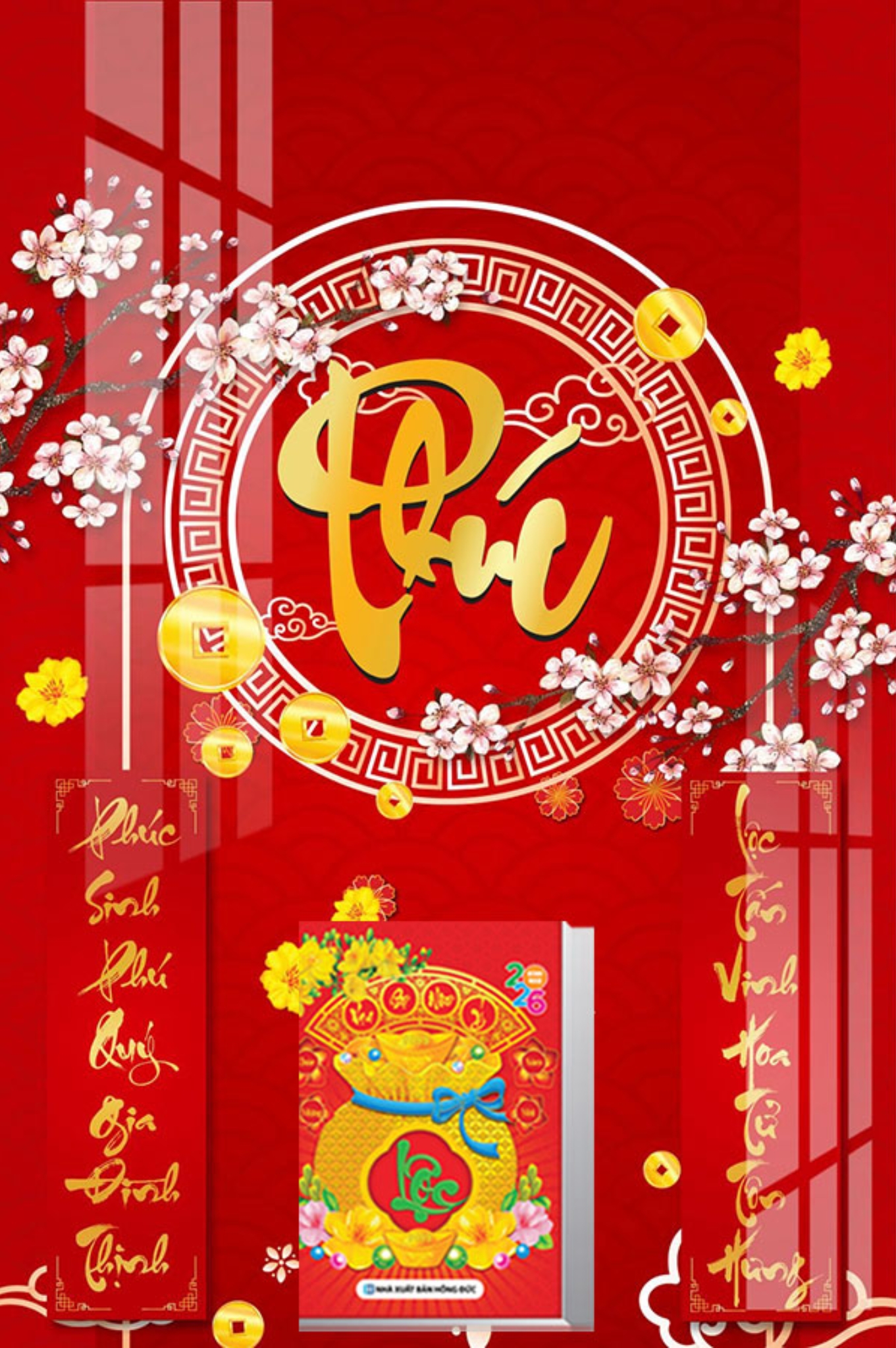Tranh Lịch Treo Tường Tráng Gương Cao Cấp –  Chữ Phúc