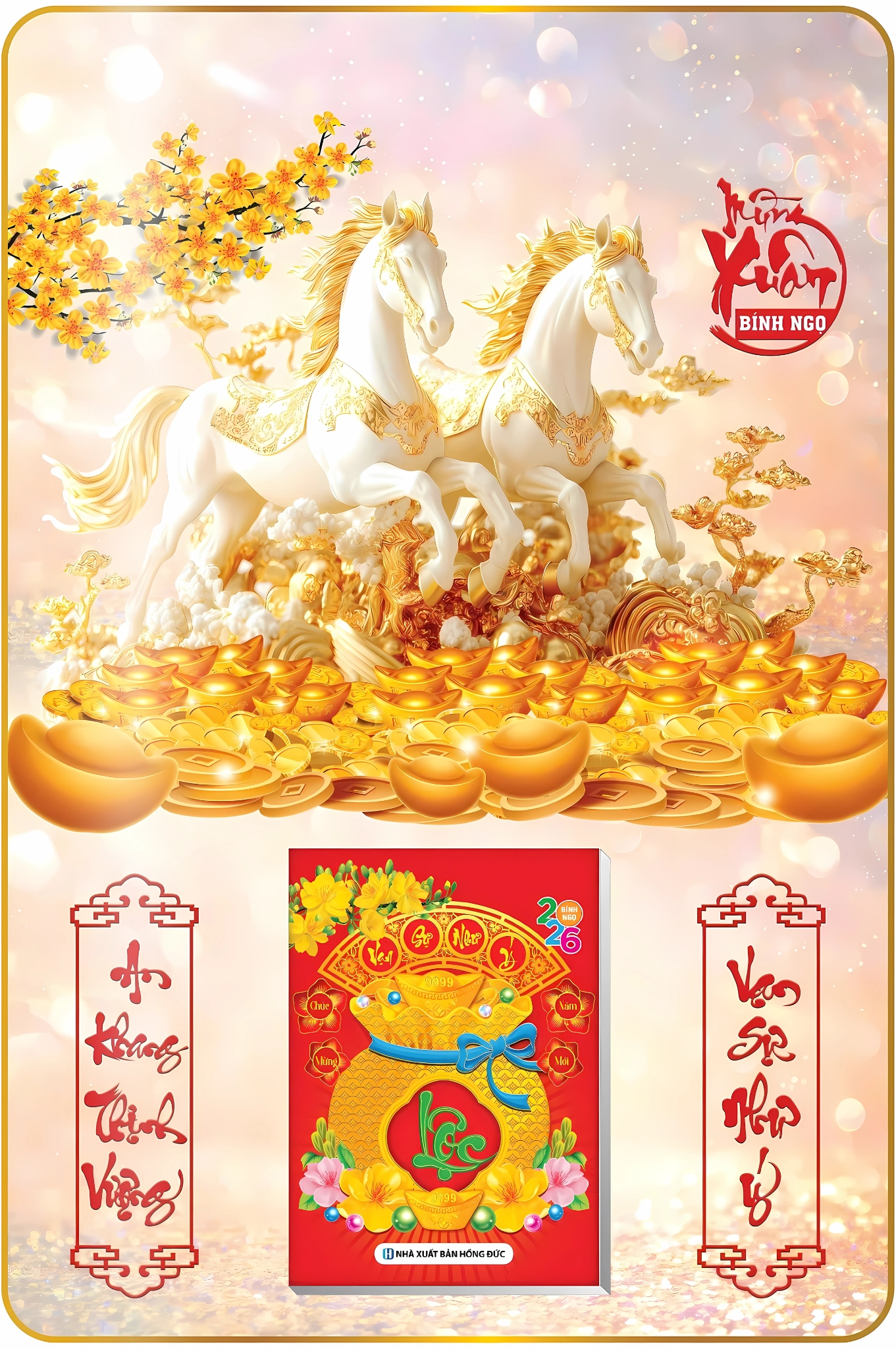 9 Mẫu Mã Đáo Thành Công – Lịch Treo Tường Laminate Tráng Gương 2026 (40×60 cm)