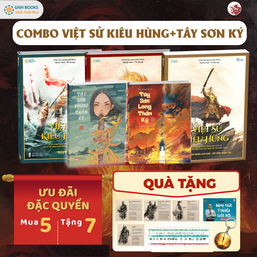 Combo Tây Sơn Long – Phụng thần ký + Combo 3 Việt sử kiêu hùng+ 4 quà tặng