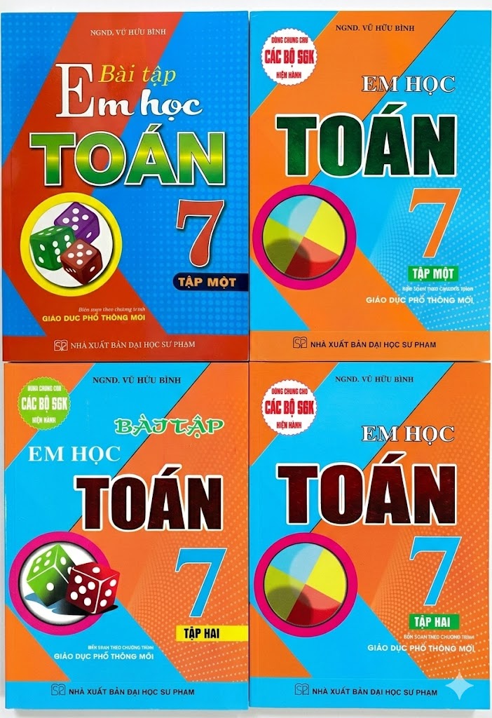 Combo Em Học Toán + Bài Tập Em Học Toán Lớp 7 (Dùng Chung Cho Các Bộ SGK Mới Hiện Hành) (Bộ 4 Cuốn)