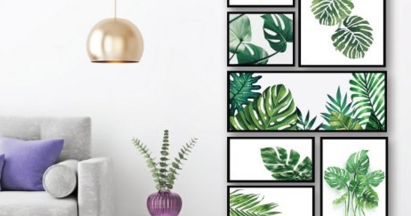 Bộ Tranh Treo Tường Lá Xanh