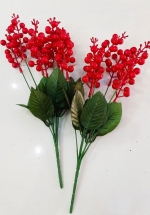 Cành Đào Đỏ Có Lá Trang Trí Tết