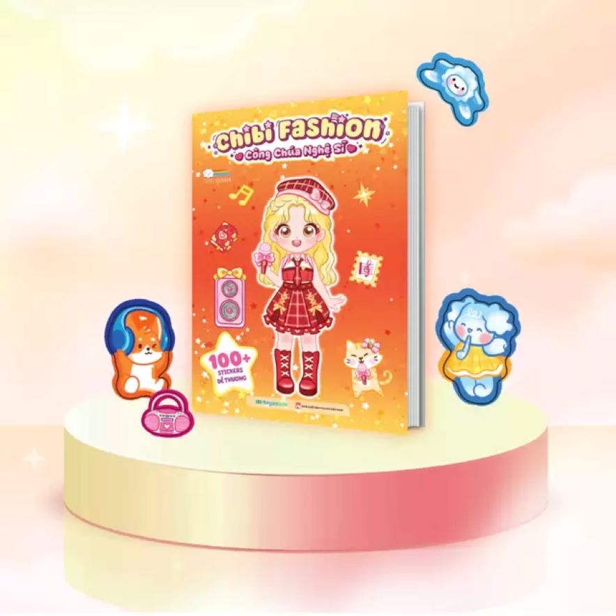 Chibi Fashion Công Chúa Nghệ Sĩ (100+ Stickers Dễ Thương) – Sách Bóc Dán Stickers Cho Bé Gái
