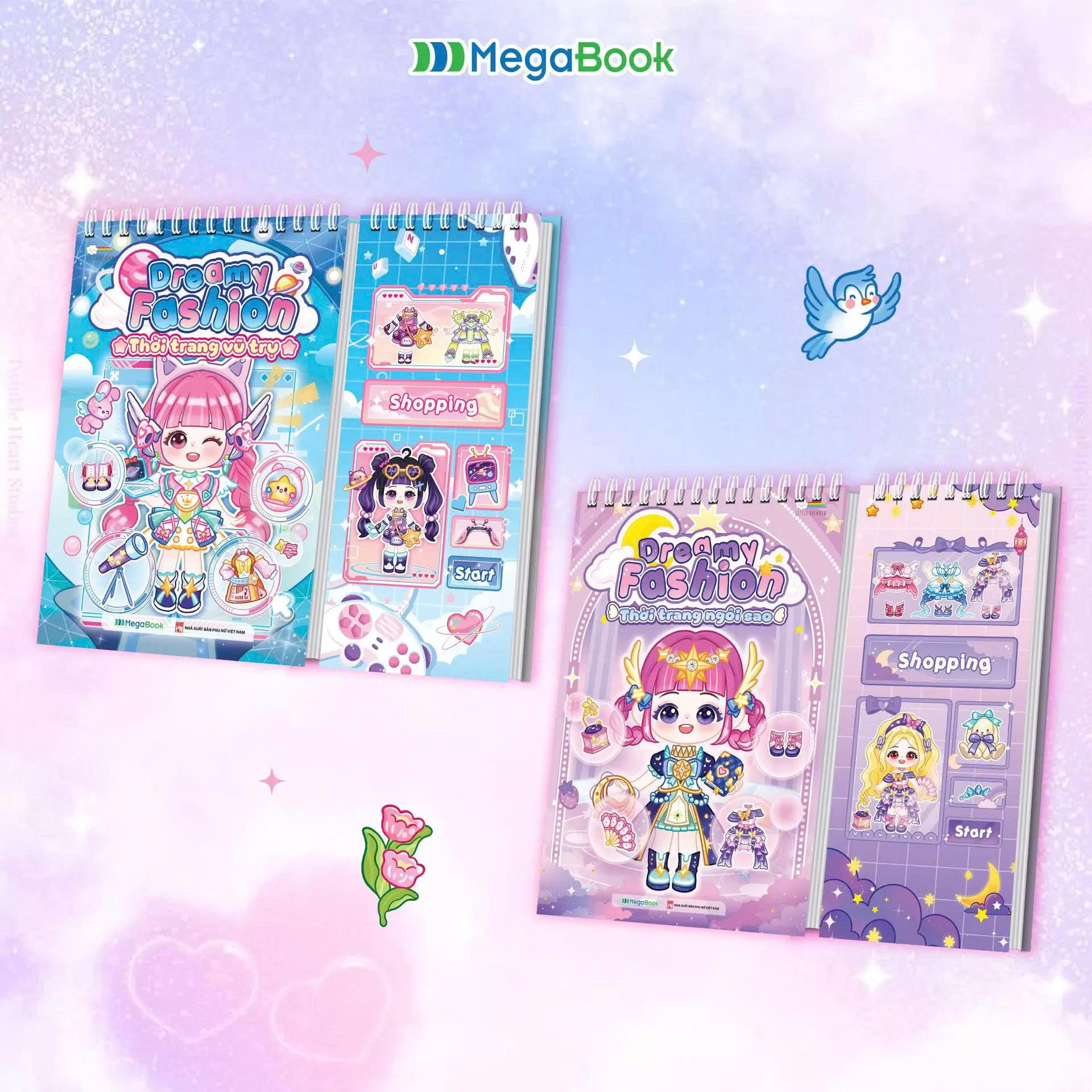 Combo 2 Cuốn Dreamy Fashion (Bóc Dán Hơn 360+ Sticker Sáng Tạo Cho Bé Gái)