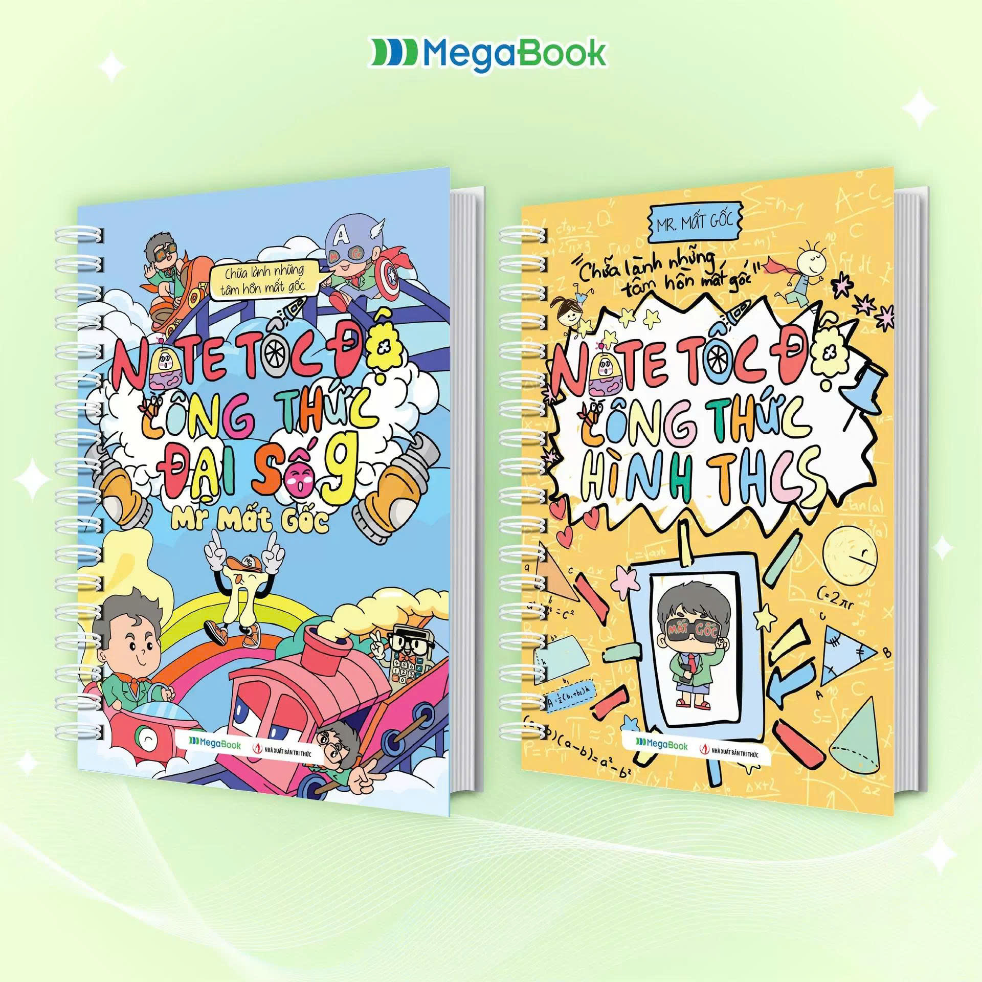 Combo 2 Cuốn Note Tốc Độ – Công Thức Đại Số, Hình Học Lớp 9 – Mr Mất Gốc
