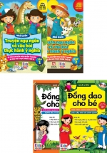 Combo 4 Quyển Đồng Dao Cho Bé + Truyện Ngụ Ngôn Và Câu Hỏi Thực Hành Ý Nghĩa – Nhã Uyên (4 Quyển)