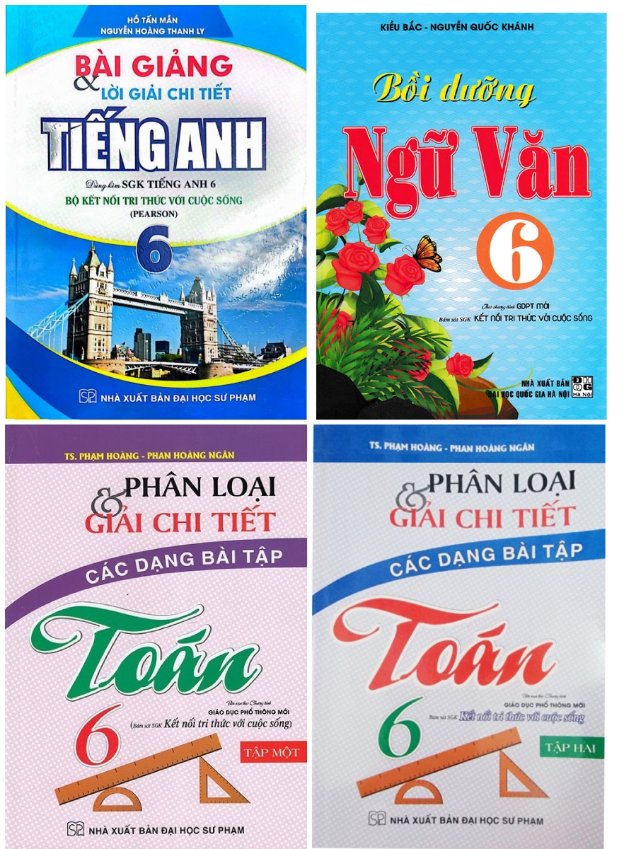 Combo Bài Giảng Và Lời Giải Chi Tiết Toán – Tiếng Anh – Bồi Dưỡng Ngữ Văn Lớp 6 (Bám Sát SGK Kết Nối Tri Thức Với Cuộc Sống) (Bộ 4 Cuốn)