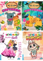 Combo Sách Bé Tô Màu: Capybara + Labubu + Công Chúa Barbie (Bộ 4 Cuốn)