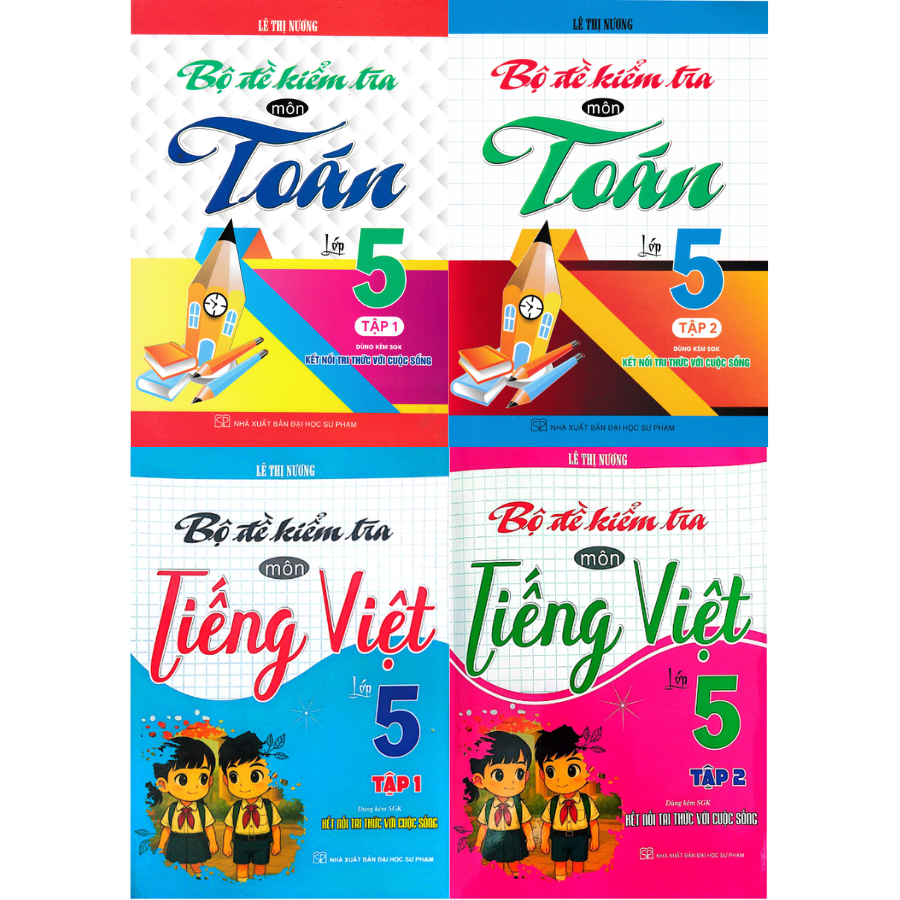 Combo Bộ Đề Kiểm Tra Môn Toán + Tiếng Việt Lớp 5 – Tập 1 + Tập 2 (Dùng Kèm SGK Kết Nối Tri Thức Với Cuộc Sống) (Bộ 4 Cuốn)
