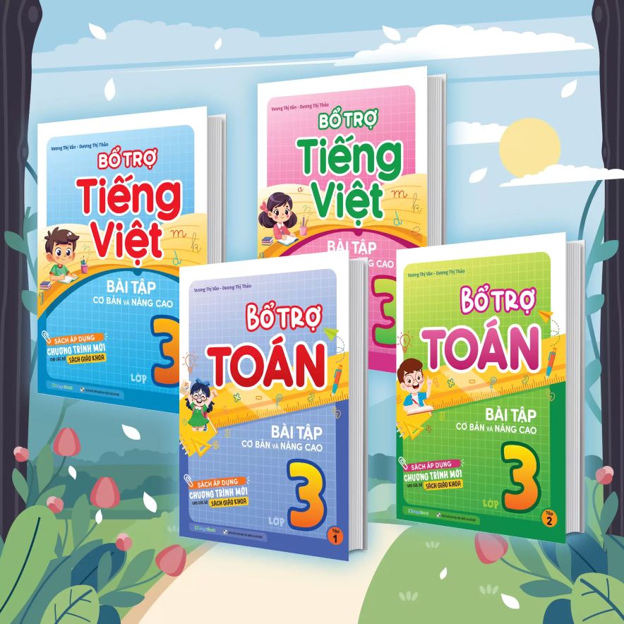 Combo Bổ Trợ Toán – Tiếng Việt – Bài Tập Cơ Bản Và Nâng Cao Lớp 3 (Bộ 4 Cuốn)