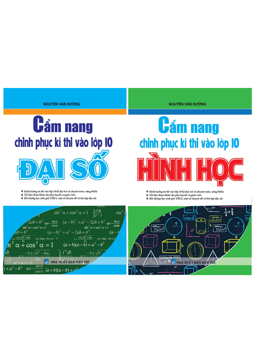 Combo Cẩm Nang Chinh Phục Kì Thi Vào Lớp 10 Đại Số + Hình Học  (Bộ 2 Cuốn)