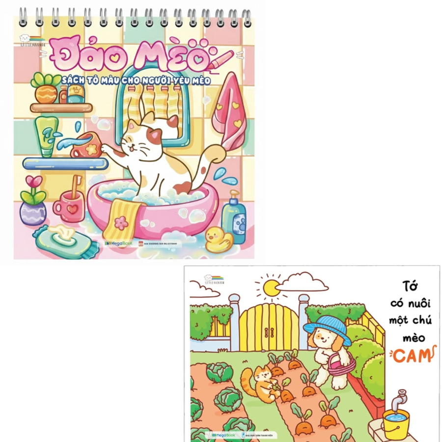 Combo Đảo Mèo – Sách Tô Màu Cho Người Yêu Mèo + Tớ Có Nuôi Một Chú Mèo Cam (Bộ 2 Cuốn)