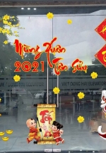 Combo Decal Trang Trí Cửa Kính Ngày Tết Phát Tài Phát Lộc