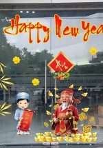 Combo Decal Trang Trí Cửa Kính Ngày Tết Thần Tài Gõ Cửa Rước Lộc Vào Nhà
