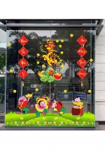 Combo Decal Trang Trí Tết Bé Múa Lân Đón Xuân