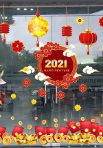 Combo Decal Trang Trí Tết Tân Sửu 2021
