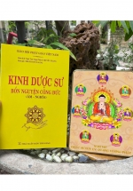 Combo Kinh Dược Sư Bổn Nguyện Công Đức (HT. Thích Huyền Dung) + Tranh Để Bàn Phật Dược Sư