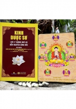Combo Kinh Dược Sư Lưu Ly Quang + Tranh Để Bàn Phật Dược Sư