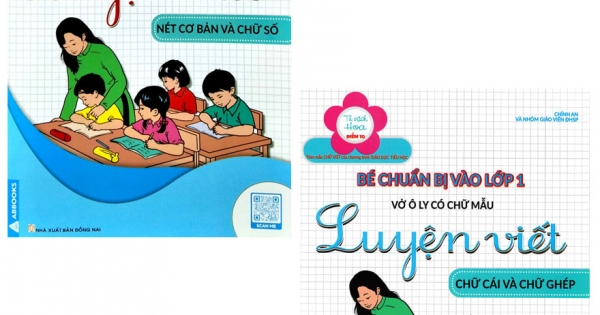 Combo Luyện Viết Nét Cơ Bản Và Chữ Số + Luyện Viết Chữ Cái Và Chữ Ghép – Vở Ô Li Có Chữ Mẫu – Bé Chuẩn Bị Vào Lớp 1 (Bộ 2 Cuốn)