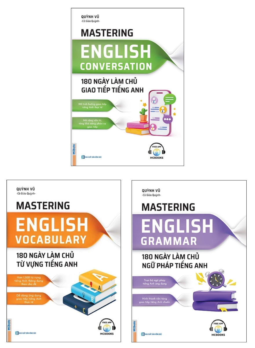 Combo Mastering English – 180 Ngày Làm Chủ Tiếng Anh (Bộ 3 Cuốn)