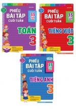 Combo Phiếu Bài Tập Cuối Tuần Toán + Tiếng Việt + Tiếng Anh Lớp 3 (35 Tuần Học) (Bộ 3 Cuốn)