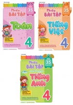 Combo Phiếu Bài Tập Cuối Tuần Toán + Tiếng Việt + Tiếng Anh Lớp 4 (35 Tuần Học) (Bộ 3 Cuốn)