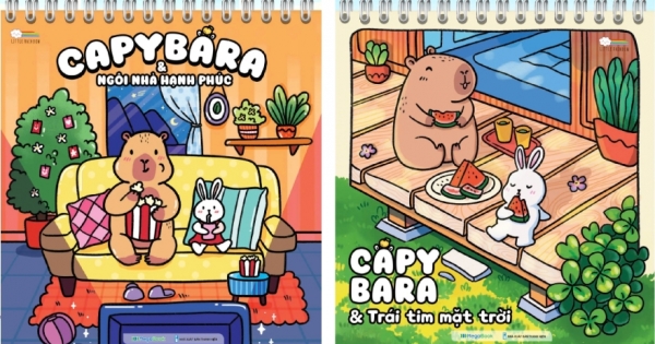 Combo Sách Tô Màu Chữa Lành – Capybara Và Ngôi Nhà Hạnh Phúc + Capybara Và Trái Tim Mặt Trời (Bộ 2 Cuốn)