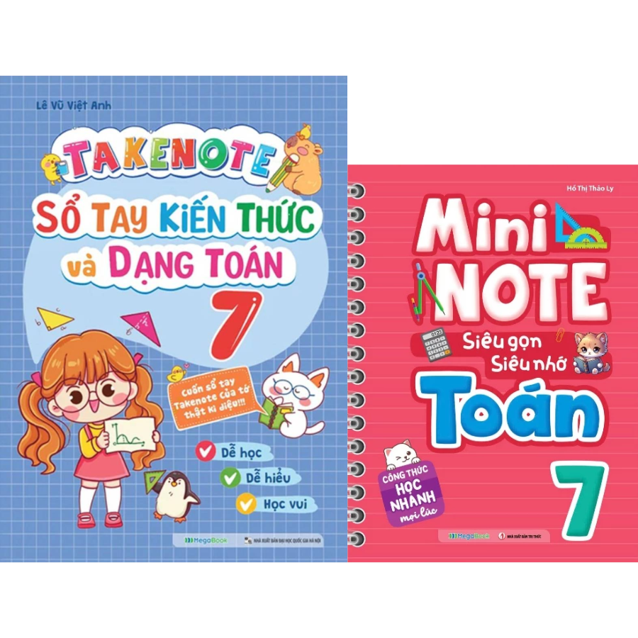 Combo Takenote – Sổ Tay Kiến Thức Và Dạng Toán + Mininote – Siêu Gọn, Siêu Nhớ Toán Lớp 7 (Bộ 2 Cuốn)