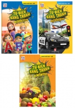 Combo Từ Điển Bằng Tranh – Hoa, Quả Rau Củ – Chữ Cái Và Số Đếm – Phương Tiện Giao Thông