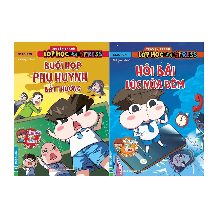 Combo Truyện Tranh Lớp Học Xả Stress – Buổi Họp Phụ Huynh Bất Thường + Hỏi Bài Lúc Nửa Đêm (Bộ 2 Cuốn)