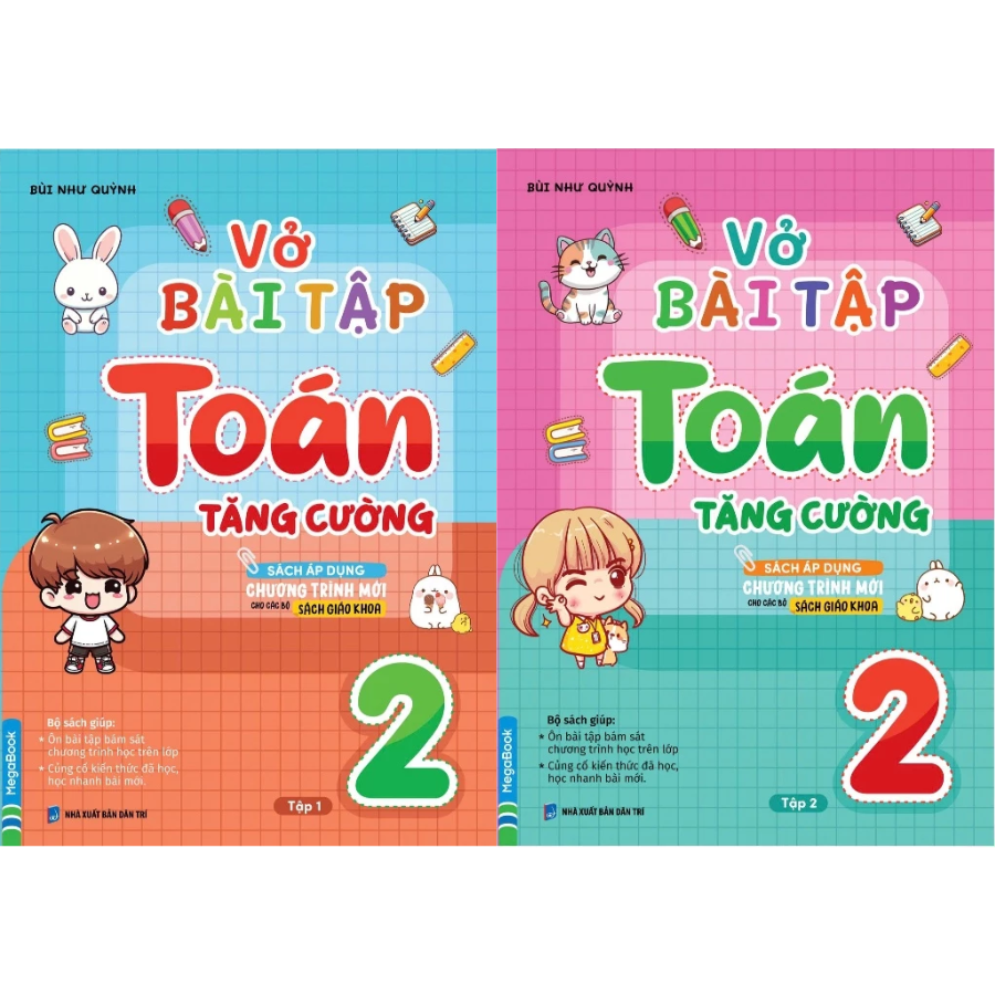 Combo Vở Bài Tập Toán Tăng Cường Lớp 2 Tập 1 + 2 (Bộ 2 Cuốn)